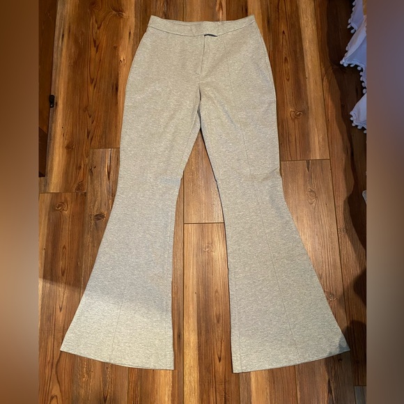 Topshop Grey Knit Flare Trousers - Picture 5 of 5